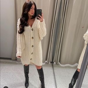 Bloggers favorite zara crochet knit cardigan